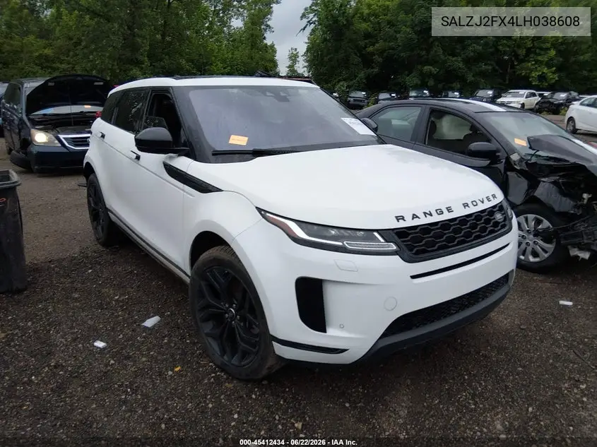 2020 Land Rover Range Rover Evoque S VIN: SALZJ2FX4LH038608 Lot: 45412434