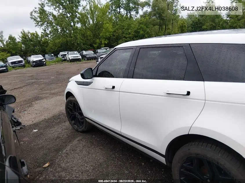 2020 Land Rover Range Rover Evoque S VIN: SALZJ2FX4LH038608 Lot: 45412434
