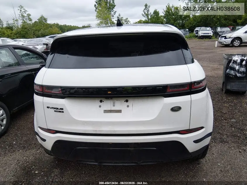 2020 Land Rover Range Rover Evoque S VIN: SALZJ2FX4LH038608 Lot: 45412434