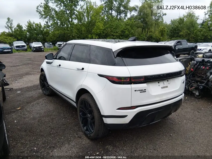 2020 Land Rover Range Rover Evoque S VIN: SALZJ2FX4LH038608 Lot: 45412434