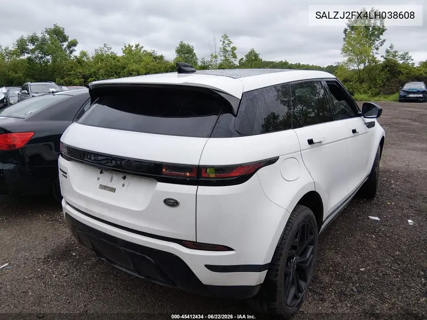 2020 Land Rover Range Rover Evoque S VIN: SALZJ2FX4LH038608 Lot: 45412434