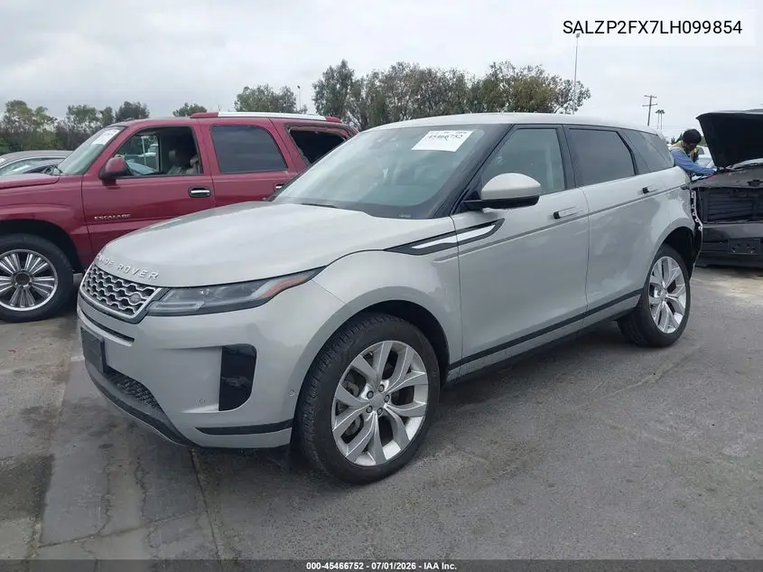 2020 Land Rover Range Rover Evoque Se VIN: SALZP2FX7LH099854 Lot: 45466752
