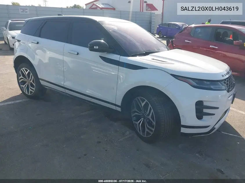 2020 Land Rover Range Rover Evoque R-Dynamic Se VIN: SALZL2GX0LH043619 Lot: 45595336