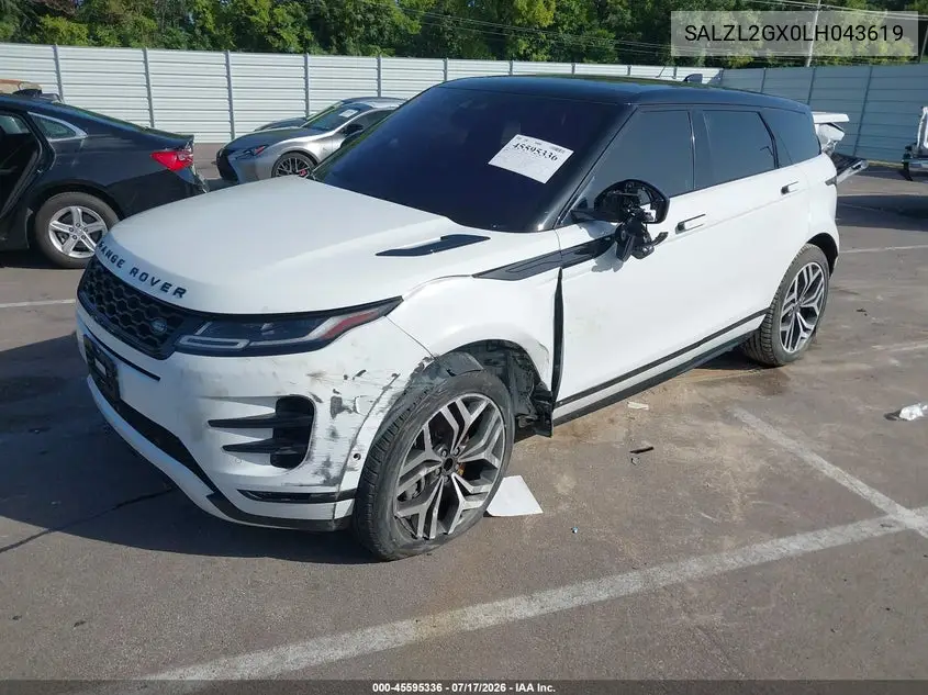 2020 Land Rover Range Rover Evoque R-Dynamic Se VIN: SALZL2GX0LH043619 Lot: 45595336