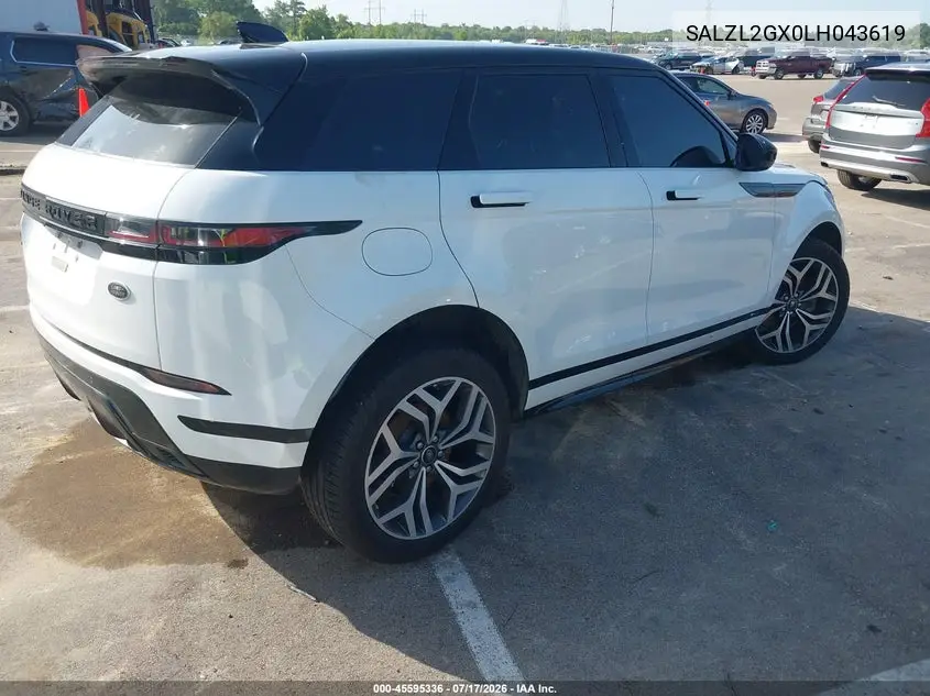 2020 Land Rover Range Rover Evoque R-Dynamic Se VIN: SALZL2GX0LH043619 Lot: 45595336