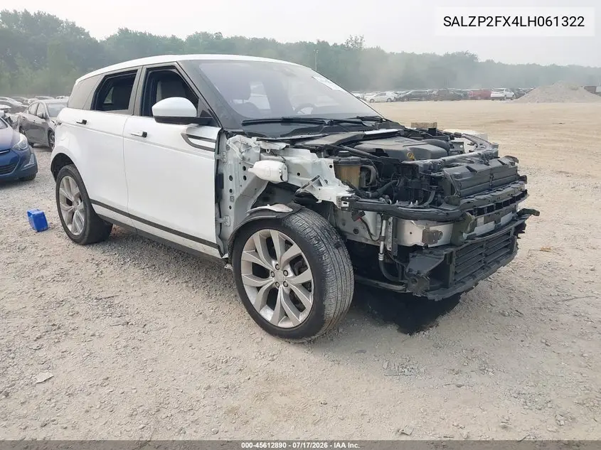 2020 Land Rover Range Rover Evoque Se VIN: SALZP2FX4LH061322 Lot: 45612890