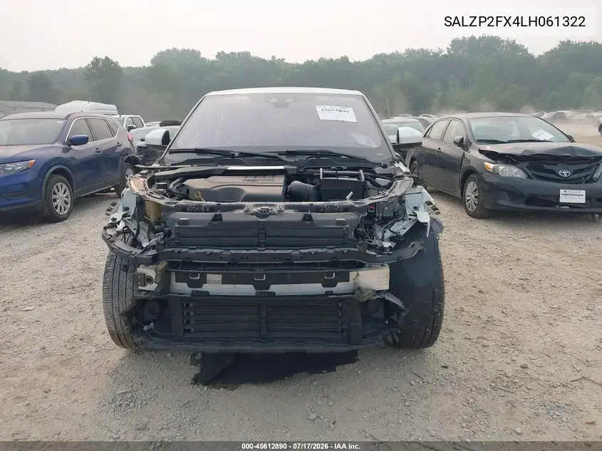 2020 Land Rover Range Rover Evoque Se VIN: SALZP2FX4LH061322 Lot: 45612890