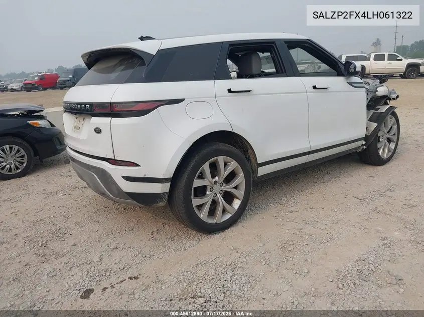 2020 Land Rover Range Rover Evoque Se VIN: SALZP2FX4LH061322 Lot: 45612890