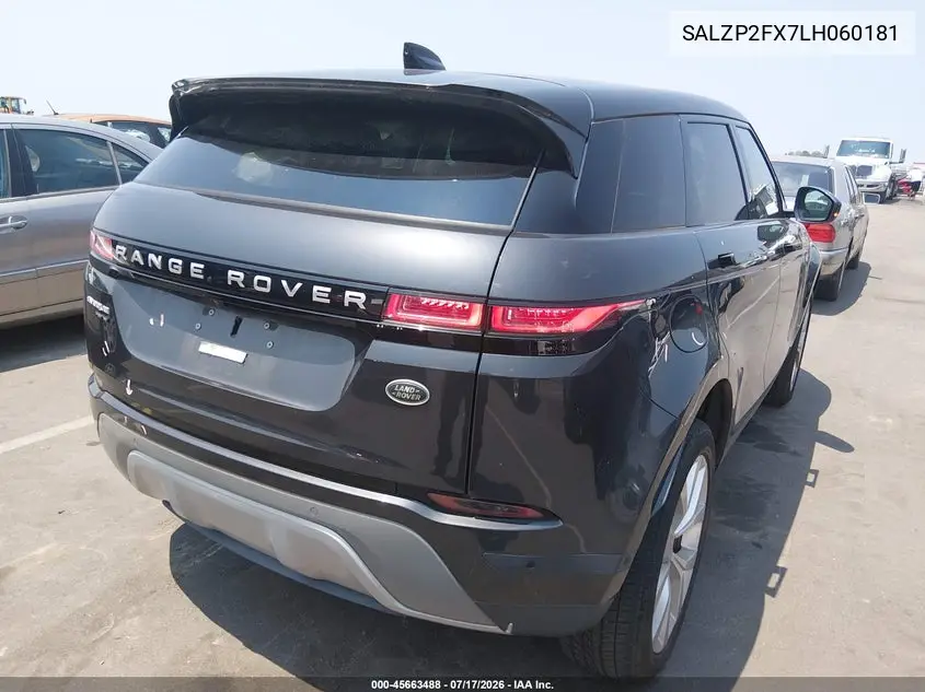 2020 Land Rover Range Rover Evoque Se VIN: SALZP2FX7LH060181 Lot: 45663488