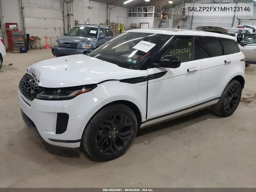 2021 Land Rover Range Rover Evoque Se VIN: SALZP2FX1MH123146 Lot: 45282561