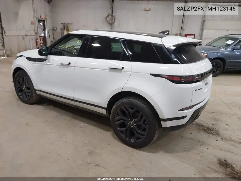 2021 Land Rover Range Rover Evoque Se VIN: SALZP2FX1MH123146 Lot: 45282561
