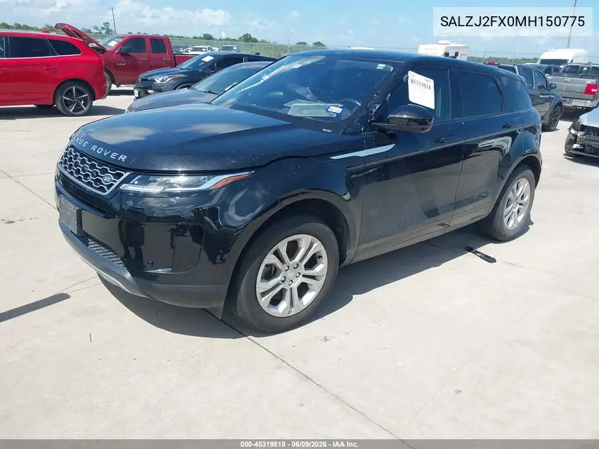 2021 Land Rover Range Rover Evoque S VIN: SALZJ2FX0MH150775 Lot: 45319818