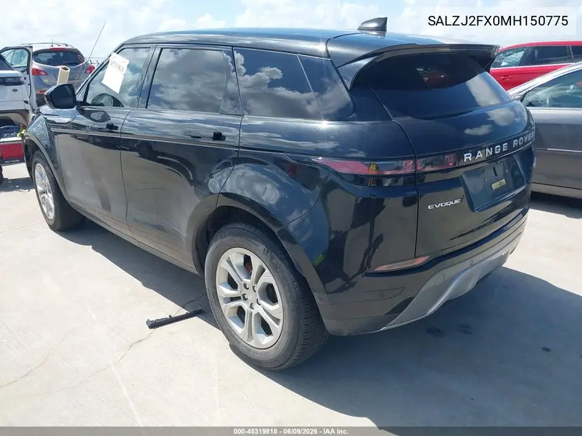 2021 Land Rover Range Rover Evoque S VIN: SALZJ2FX0MH150775 Lot: 45319818