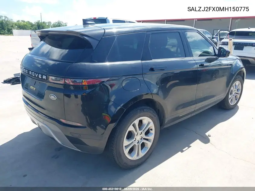 2021 Land Rover Range Rover Evoque S VIN: SALZJ2FX0MH150775 Lot: 45319818