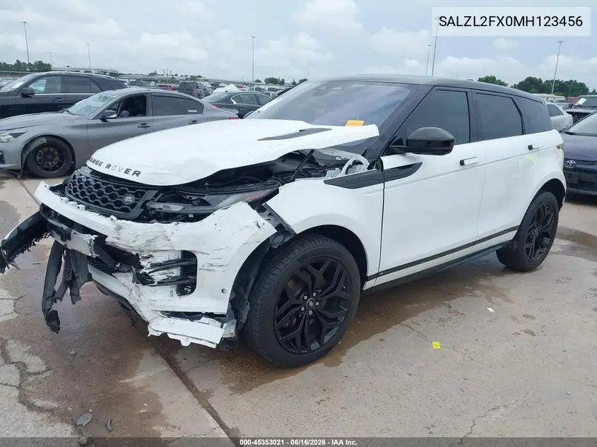 2021 Land Rover Range Rover Evoque R-Dynamic Se VIN: SALZL2FX0MH123456 Lot: 45353021
