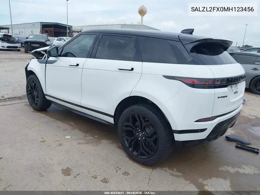 2021 Land Rover Range Rover Evoque R-Dynamic Se VIN: SALZL2FX0MH123456 Lot: 45353021