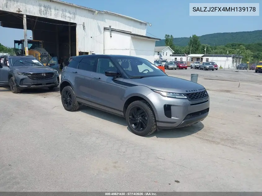 2021 Land Rover Range Rover Evoque S VIN: SALZJ2FX4MH139178 Lot: 45621430