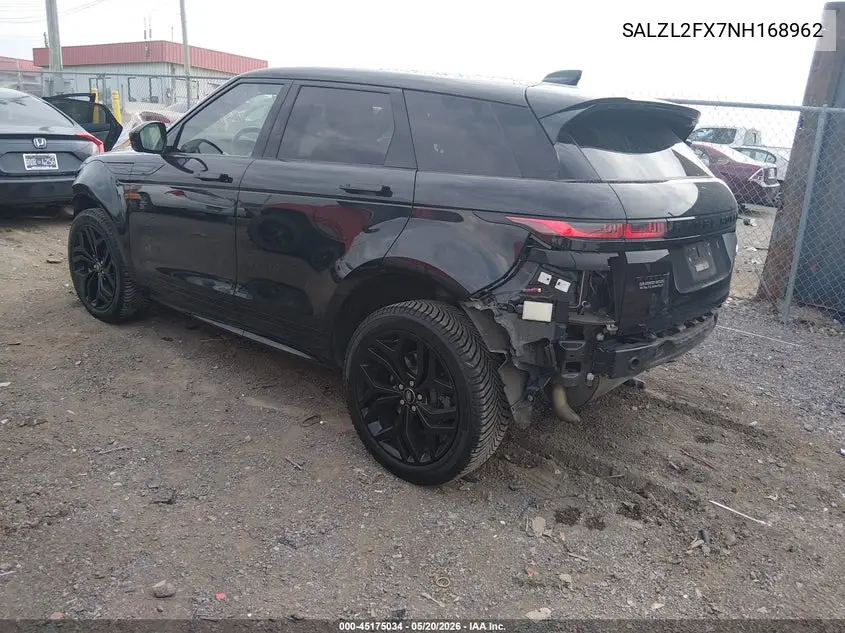 2022 Land Rover Range Rover Evoque R-Dynamic Se VIN: SALZL2FX7NH168962 Lot: 45175034