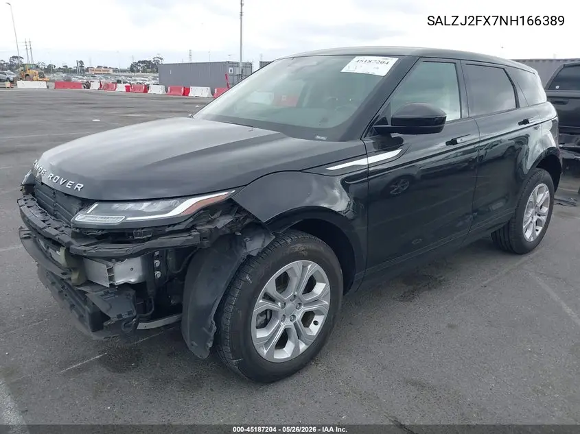 2022 Land Rover Range Rover Evoque S VIN: SALZJ2FX7NH166389 Lot: 45187204