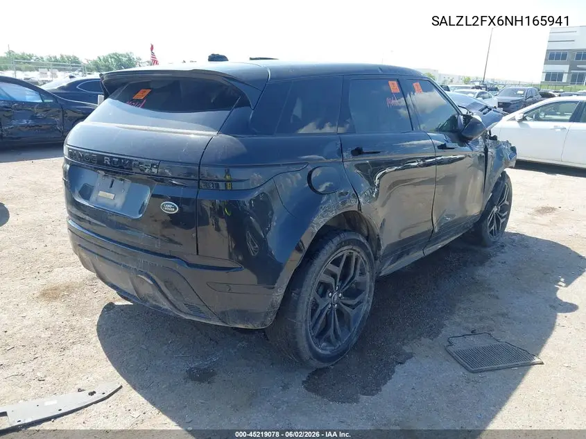 2022 Land Rover Range Rover Evoque R-Dynamic Se VIN: SALZL2FX6NH165941 Lot: 45219078