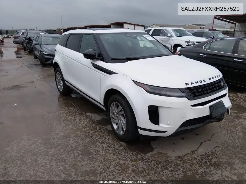 2024 Land Rover Range Rover Evoque Core S VIN: SALZJ2FXXRH257520 Lot: 45601840