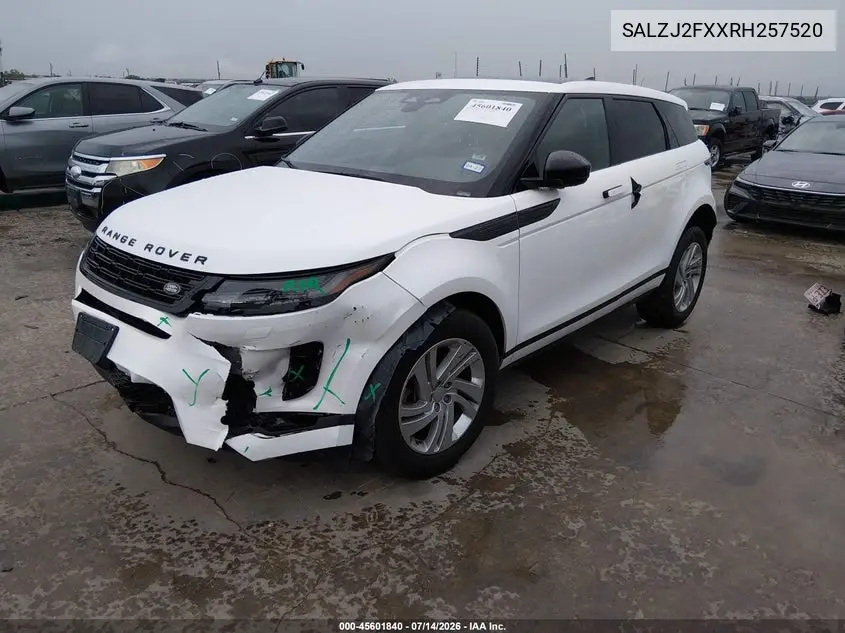 2024 Land Rover Range Rover Evoque Core S VIN: SALZJ2FXXRH257520 Lot: 45601840