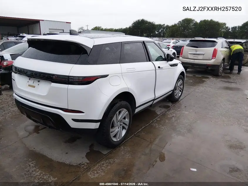 2024 Land Rover Range Rover Evoque Core S VIN: SALZJ2FXXRH257520 Lot: 45601840