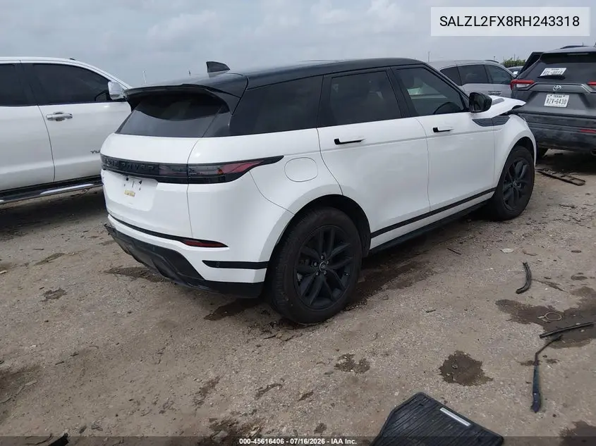 2024 Land Rover Range Rover Evoque Dynamic Se VIN: SALZL2FX8RH243318 Lot: 45616406