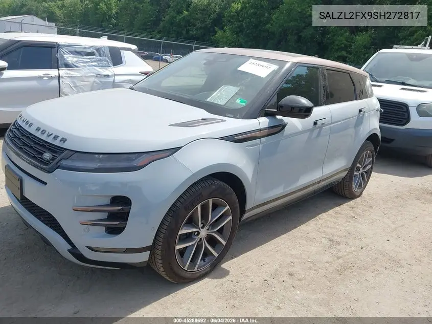 2025 Land Rover Range Rover Evoque Dynamic Se VIN: SALZL2FX9SH272817 Lot: 45289692