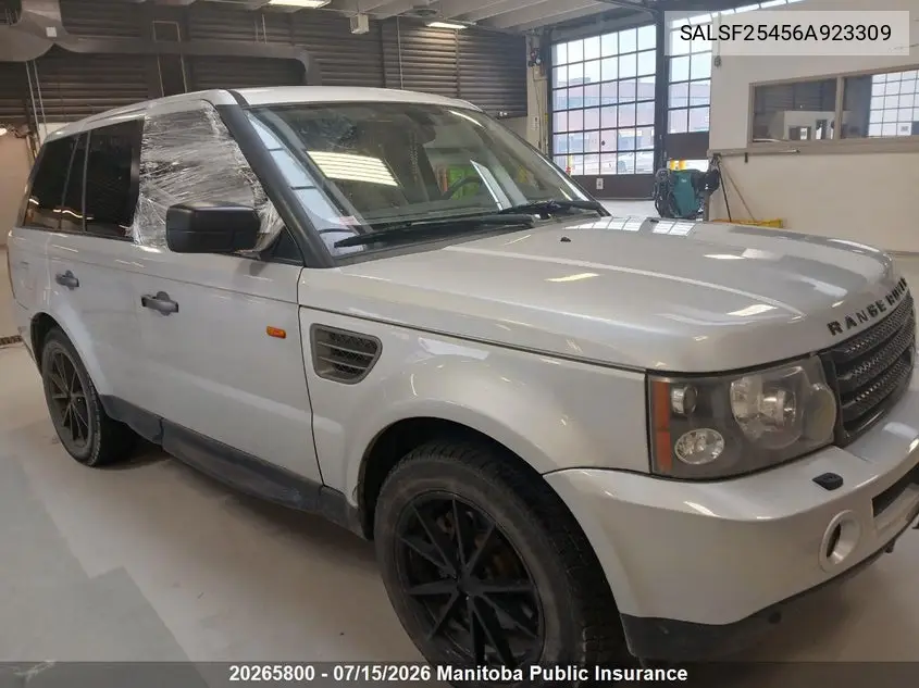 2006 Land Rover Range Rover Sport Hse VIN: SALSF25456A923309 Lot: 20265800