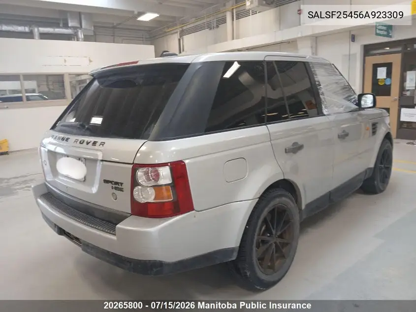 2006 Land Rover Range Rover Sport Hse VIN: SALSF25456A923309 Lot: 20265800