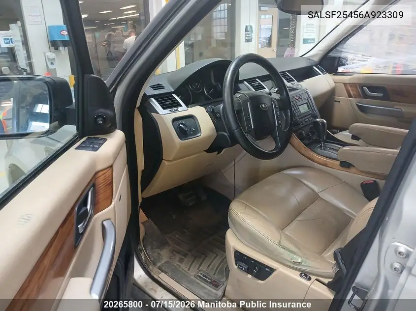 2006 Land Rover Range Rover Sport Hse VIN: SALSF25456A923309 Lot: 20265800