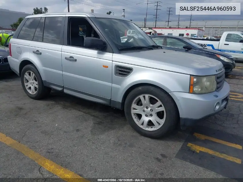 SALSF25446A960593 2006 Land Rover Range Rover Sport Hse