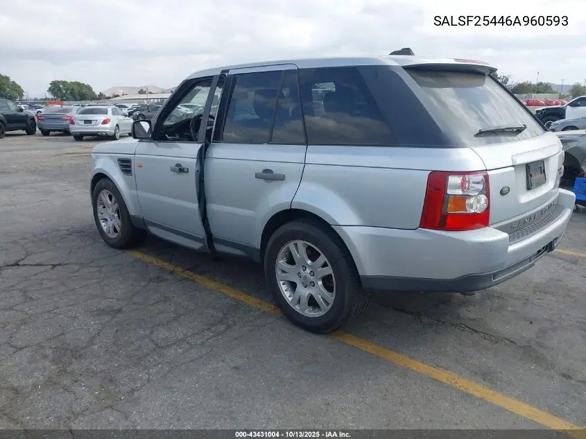 SALSF25446A960593 2006 Land Rover Range Rover Sport Hse