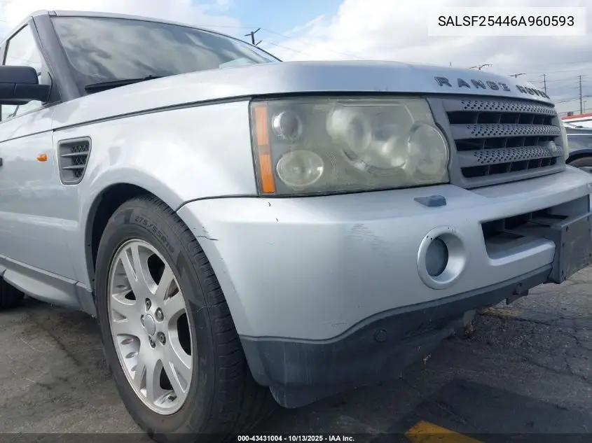 SALSF25446A960593 2006 Land Rover Range Rover Sport Hse