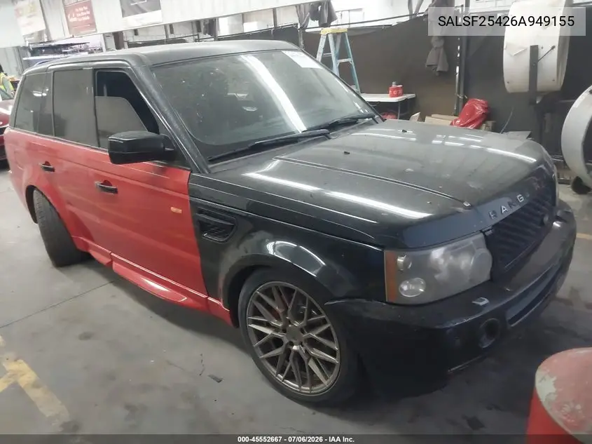 2006 Land Rover Range Rover Sport Hse VIN: SALSF25426A949155 Lot: 45552667