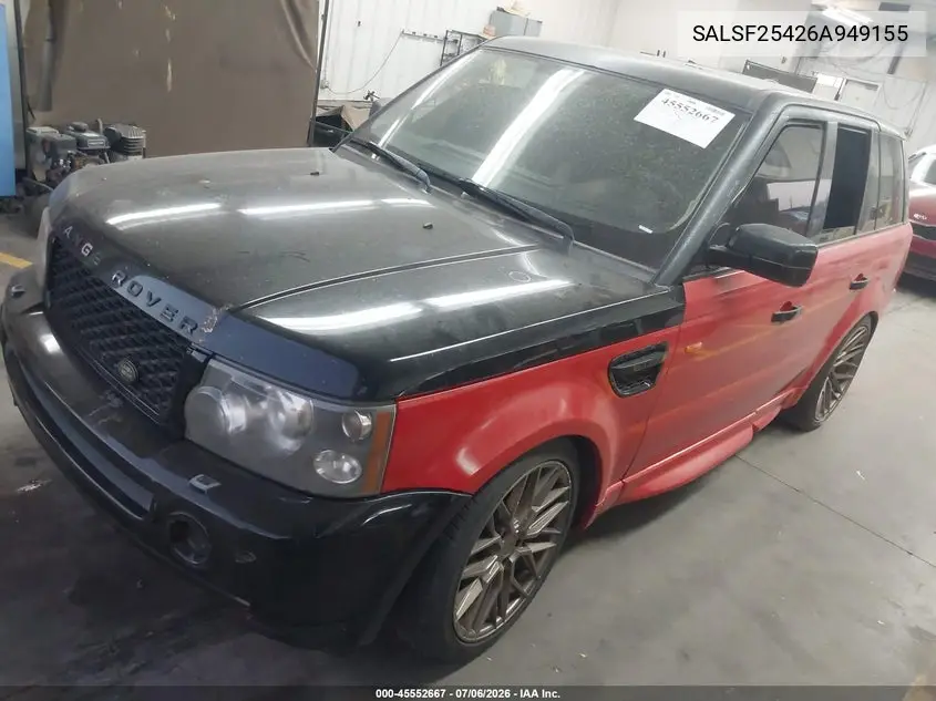 2006 Land Rover Range Rover Sport Hse VIN: SALSF25426A949155 Lot: 45552667