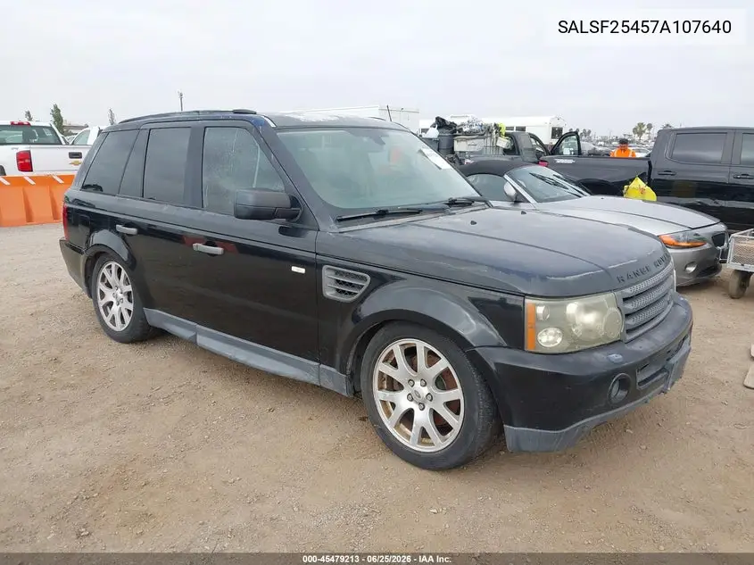 2007 Land Rover Range Rover Sport Hse VIN: SALSF25457A107640 Lot: 45479213