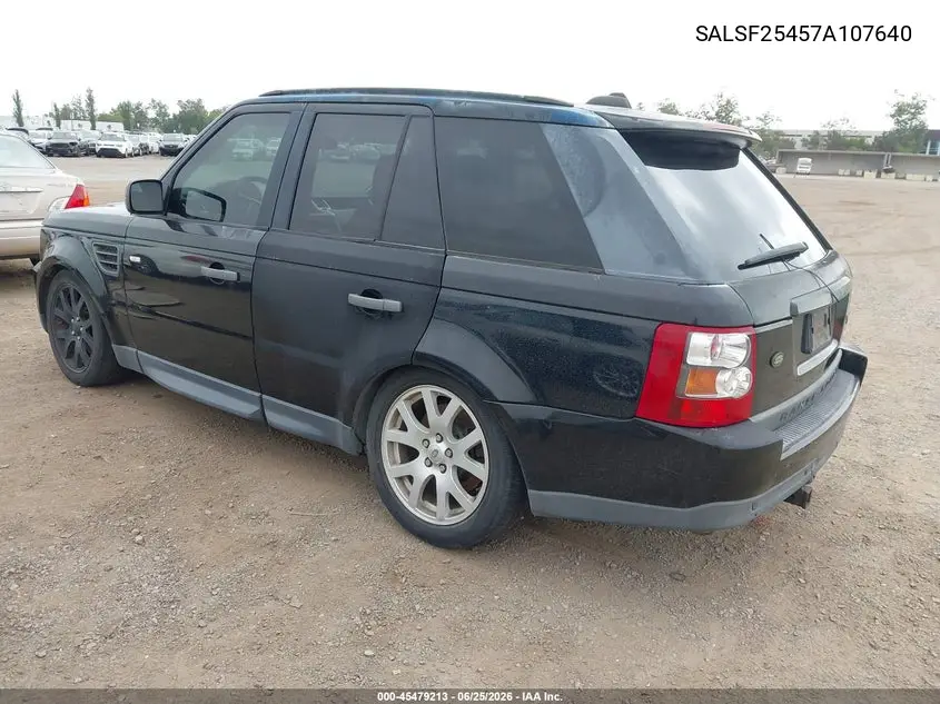 2007 Land Rover Range Rover Sport Hse VIN: SALSF25457A107640 Lot: 45479213