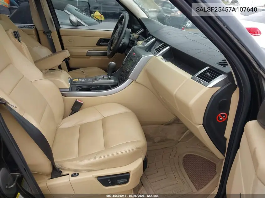 2007 Land Rover Range Rover Sport Hse VIN: SALSF25457A107640 Lot: 45479213