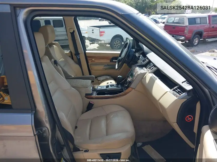 2008 Land Rover Range Rover Sport Hse VIN: SALSK25428A126031 Lot: 45211410