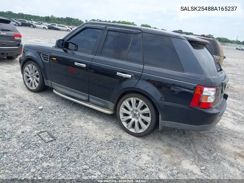 2008 Land Rover Range Rover Sport Hse VIN: SALSK25488A165237 Lot: 45421318