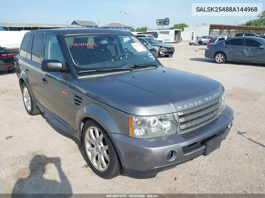 2008 Land Rover Range Rover Sport Hse VIN: SALSK25488A144968 Lot: 45474372