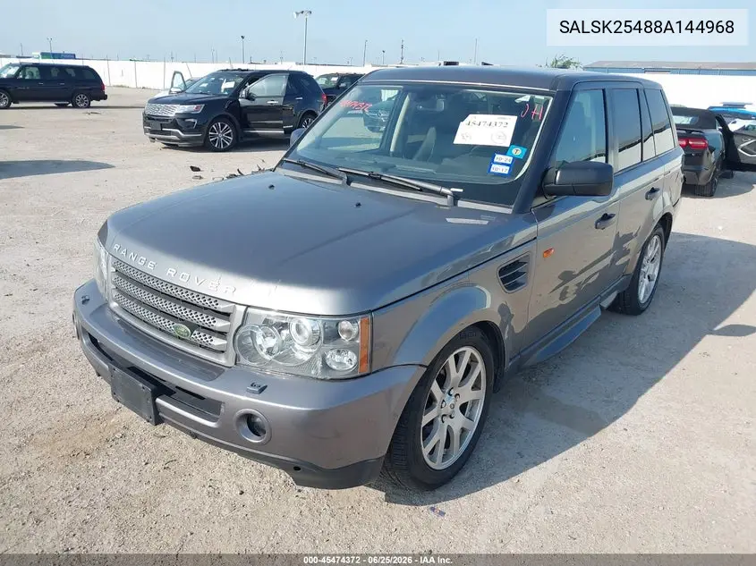 2008 Land Rover Range Rover Sport Hse VIN: SALSK25488A144968 Lot: 45474372