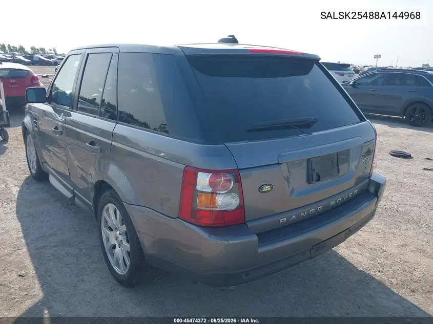 2008 Land Rover Range Rover Sport Hse VIN: SALSK25488A144968 Lot: 45474372