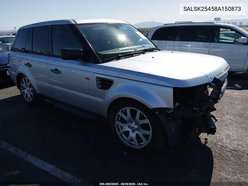 2008 Land Rover Range Rover Sport Hse VIN: SALSK25458A150873 Lot: 45533635