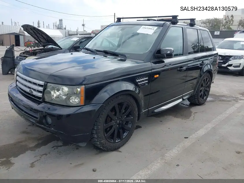 2008 Land Rover Range Rover Sport Supercharged VIN: SALSH23428A130579 Lot: 45655664