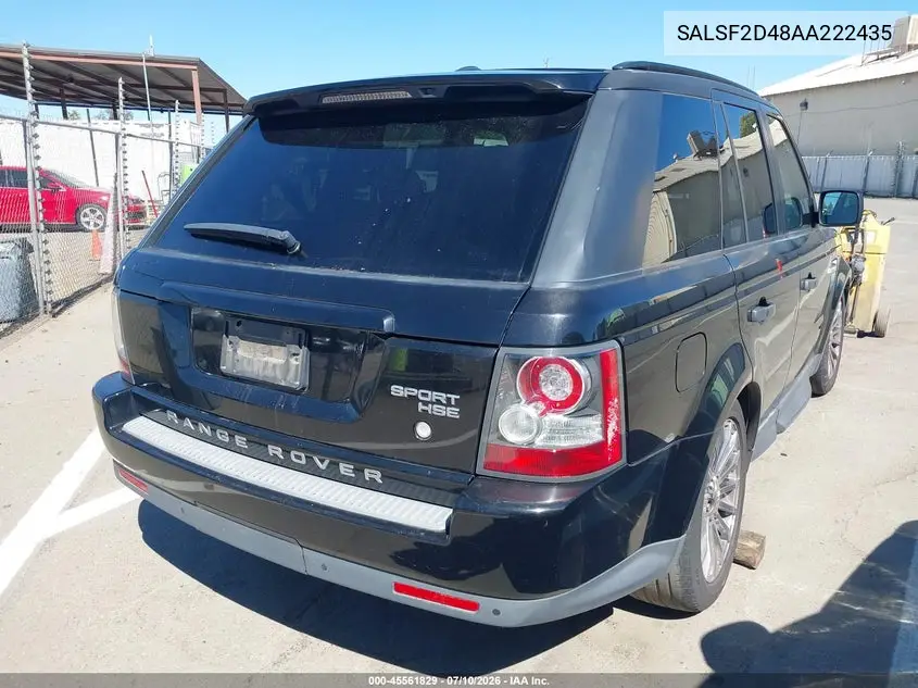 2010 Land Rover Range Rover Sport Hse VIN: SALSF2D48AA222435 Lot: 45561829