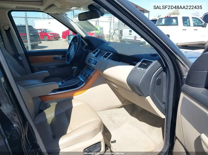 2010 Land Rover Range Rover Sport Hse VIN: SALSF2D48AA222435 Lot: 45561829