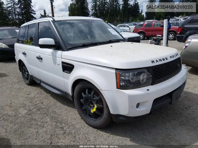 2011 Land Rover Range Rover Sport Hse VIN: SALSK2D46BA269220 Lot: 45151052